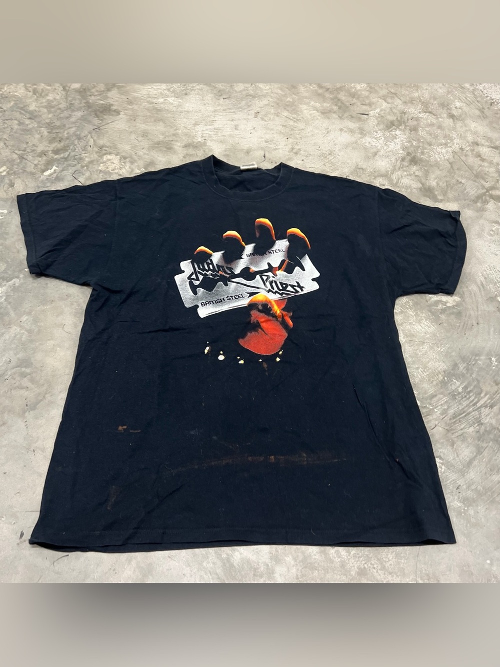 Judas Priest Band Shirt Mens XL Black 1980 World Tour British Steel Y2K READ